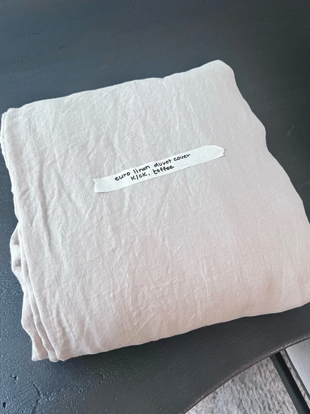 Quince European linen duvet cover, king/cal king, toffee